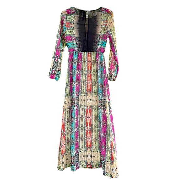 Anthropologie Dresses & Skirts - Anthropology Petticoat Alley. Long, Sheer Multi Color Bohemian Dress. Small